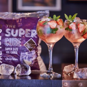 Pink Gin Cocktail And Super Cubes